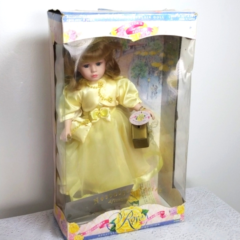 Vintage Rose Victorian Collection Porcelain Doll - Afternoon in Paris